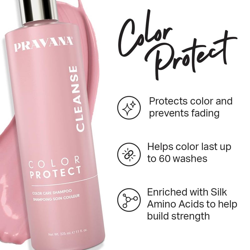 Pravana Color Protect Color Care Conditioner | Maintains Vibrant Color & Prevents Fading | For Color-Treated Hair | Enriched to Improve Manageability & Strength | 33.8 Fl Oz - Image 2